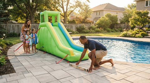 How to Set Up a Water Slide on Pool Pavers Safely