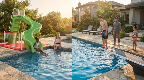 Pool slide vs diving board safety: how to compare your options