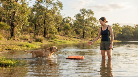 Spot fear when your dog panics in deep lake water