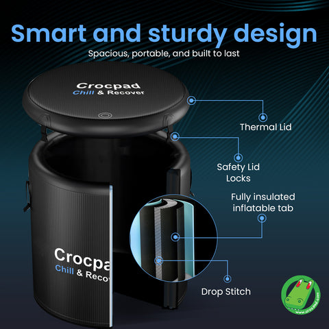 Large Ice Pod for Athletes – Cold Plunge Ice Bath for Recovery Portable Soaking Barrel with Cover