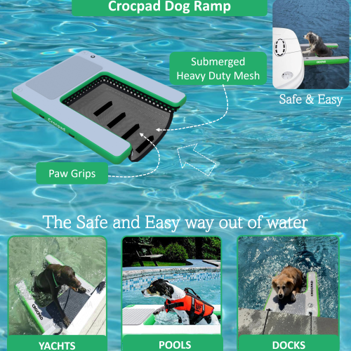 Crocpad Inflatable dog ramp for pools lake and docks safe and easy